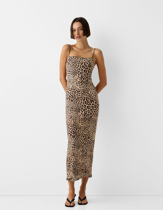 Leopard Print Midi Dress