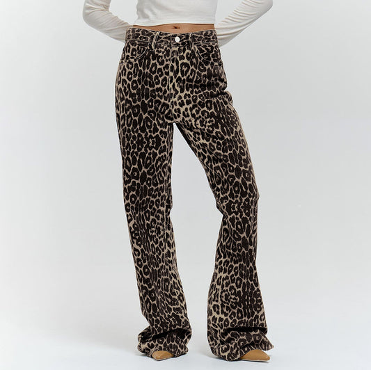 Low Rise Leopard Jeans