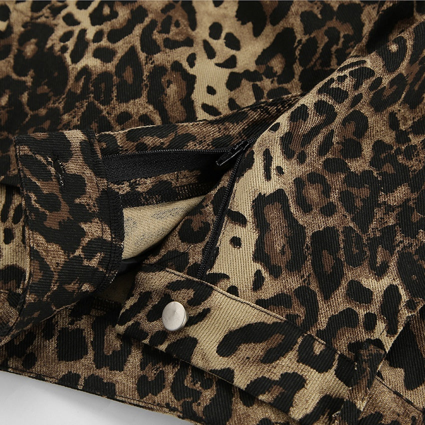 Low Rise Leopard Jeans