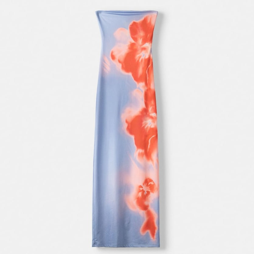 Flower Bandeau Midi Dress